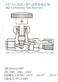 YZ7-4.5.SQJ-3气动管路截止阀