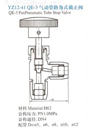 YZ12-41气动管路角式截止阀