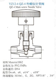 YZ12-4外螺纹针型阀