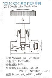 YZ12-2双卡套针型阀